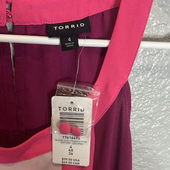Torrid size 4 Purple color block tank NWT - Picture 3 of 5